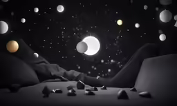 a night view with an image of a person lying down