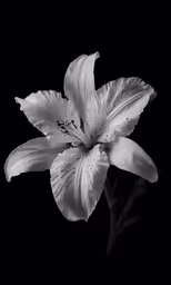 a flower is in the dark with water droplets