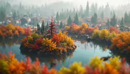 a picture of some sort of island in the middle of a lake