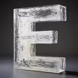 the frosted letter e is positioned into a photo