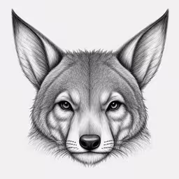 a drawing of a fox