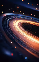 a car traveling down a long exposured street