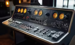 a close up of a control panel with other instruments