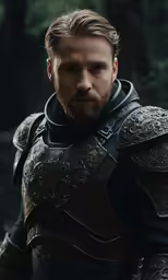 a man dressed as a knight with armor