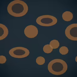 a very large number of brown circles in the sky