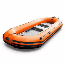 an inflatable raft is shown against a white background