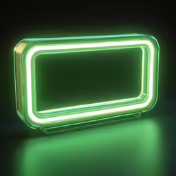 the green box has a light shining down