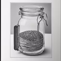 a jar with some food inside of it