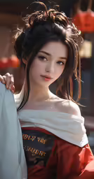 a close up of a young lady holding onto another person