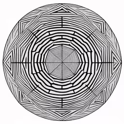 an image of an interesting black and white pattern,a round black and white pattern of squares