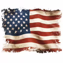 a large flag made out of torn and stained paper