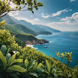 there are many bushes that overlook the beautiful water