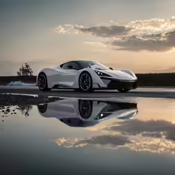 a car that is sitting in front of some water