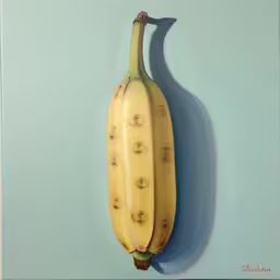 a painting of a banana sitting on the wall