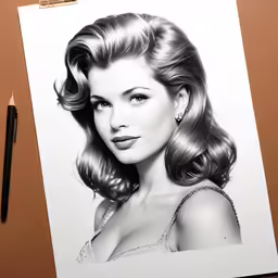 a drawing of the famous american model,