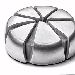 an abstract piece of artwork consisting of a cake with a black ribbon