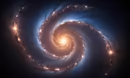 two spirals are seen in the dark