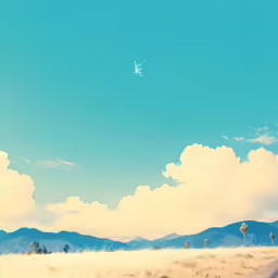 a picture of a landscape that shows people on the road