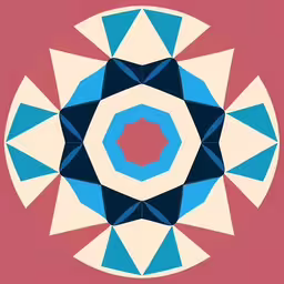 an image of a large object in the middle of the frame,a colorful picture with a geometric design in it