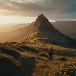 two people are walking together in the sunset