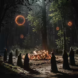 a lot of people that are in the woods