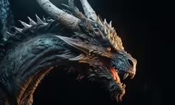 a close up image of a dragon with sharp sharp teeth