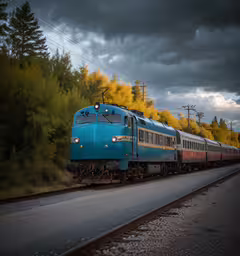 a train that is sitting on the tracks in the woods,a long train sitting on the tracks near the trees