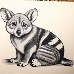 a sketch of a small animal on white paper