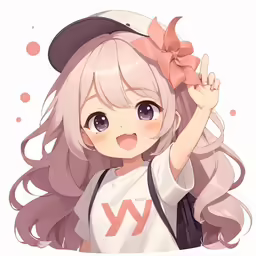 anime girl in white shirt with pink hair