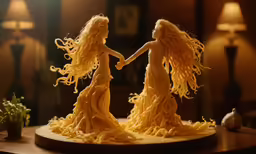 a couple of dolls made to look like they are holding hands