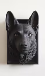 this is a black german shepherd head