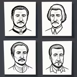 a picture of four people in suits,four portraits of five men are depicted on a gray surface,four portraits of the four men in their suits,four black and white portraits of four different men,five faces of five different men
