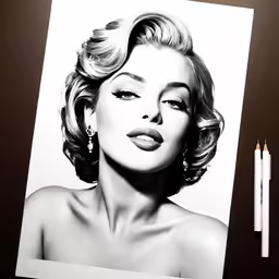a black and white photo of a marilyn monroe