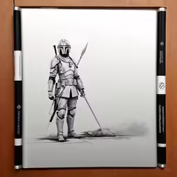 a drawing of a star wars character
