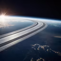 an airplane wing is flying above the earth