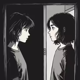 two people look into the mirror