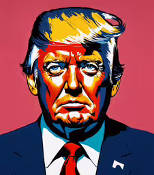 the image of president donald nixon is depicted in this graphic,a painting of the head of president trump