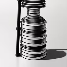 the object is shaped and has a black top