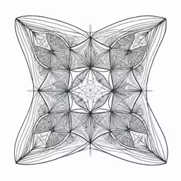 a black and white square shape with an abstract pattern