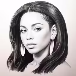 the drawing of a woman with large earrings