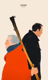 two people walking through a snow covered field