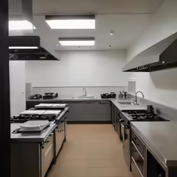 this kitchen is clean and ready to be used