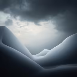 white dunes under cloudy skies on an overcast day