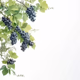 grape hanging off of a branch in the sky