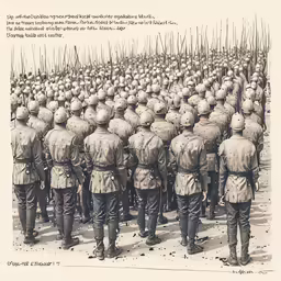 soldiers of the korean war stand in formation