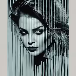 an art print shows a woman with black hair