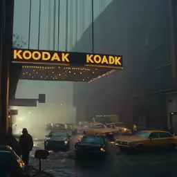 an image of street with cars driving down it in the rain