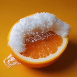 an orange with a slice cut in half