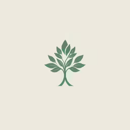 a green tree logo in the shape of a heart