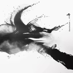 black and white photograph of a man flying through the air